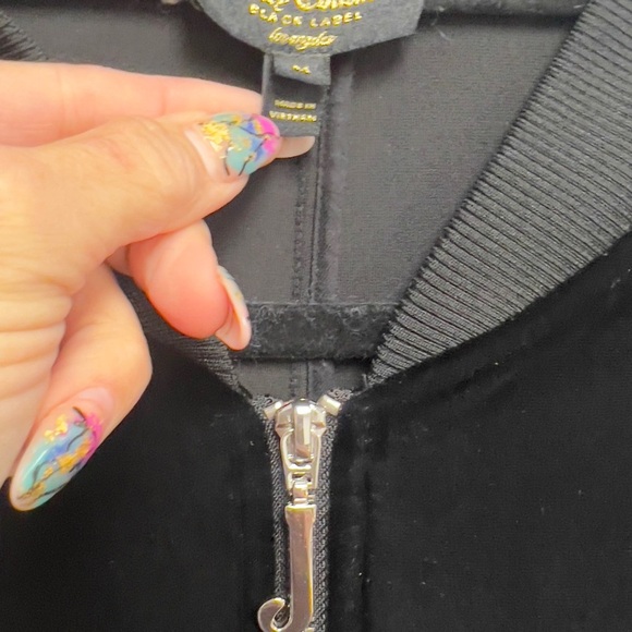 Juicy Couture Black Label Velvet Punk Black Matrix Y2K Goth Full Zipper Dress - Picture 7 of 9